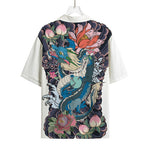 Blue Japanese Dragon Tattoo Print Rayon Hawaiian Shirt