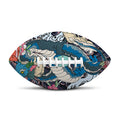 Blue Japanese Dragon Tattoo Print Rugby Ball