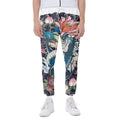 Blue Japanese Dragon Tattoo Print Joggers