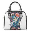 Blue Japanese Dragon Tattoo Print Shoulder Handbag