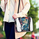 Blue Japanese Dragon Tattoo Print Shoulder Strap Bible Bag