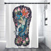 Blue Japanese Dragon Tattoo Print Shower Curtain