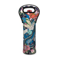 Blue Japanese Dragon Tattoo Print Single Neoprene Wine Tote