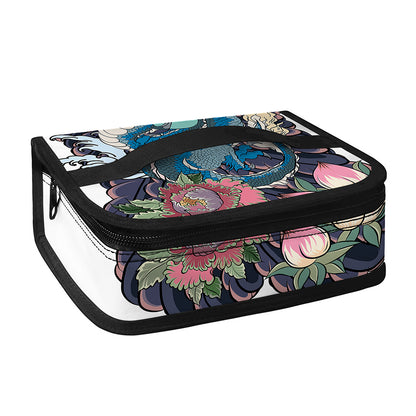 Blue Japanese Dragon Tattoo Print Small Lunch Bag