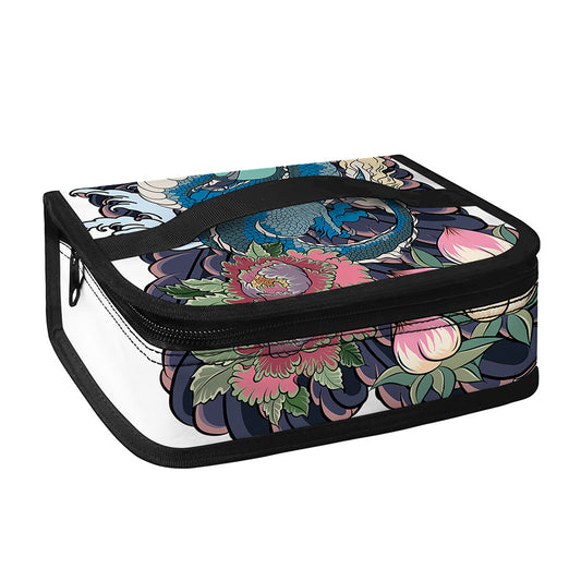 Blue Japanese Dragon Tattoo Print Small Lunch Bag
