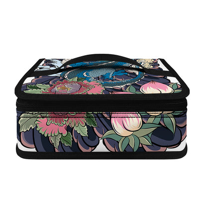 Blue Japanese Dragon Tattoo Print Small Lunch Bag