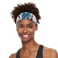 Blue Japanese Dragon Tattoo Print Sports Headband