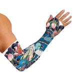 Blue Japanese Dragon Tattoo Print Sun Protection Arm Sleeves
