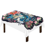 Blue Japanese Dragon Tattoo Print Tablecloth