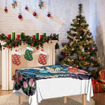 Blue Japanese Dragon Tattoo Print Tablecloth