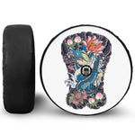 Blue Japanese Dragon Tattoo Print Tire Cover With Camera Hole