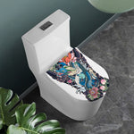 Blue Japanese Dragon Tattoo Print Toilet Lid Cover
