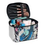 Blue Japanese Dragon Tattoo Print Travel Makeup Bag