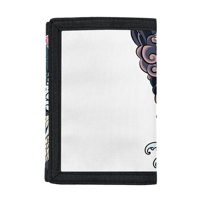 Blue Japanese Dragon Tattoo Print Trifold Wallet