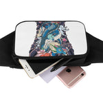 Blue Japanese Dragon Tattoo Print Waist Bag