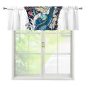 Blue Japanese Dragon Tattoo Print Window Valance