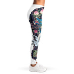 Blue Japanese Dragon Tattoo Print Women's Leggings