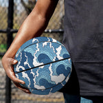 Blue Japanese Wave Pattern Print Basketball