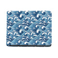 Blue Japanese Wave Pattern Print Bifold Wallet