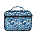 Blue Japanese Wave Pattern Print Briefcase Bible Bag