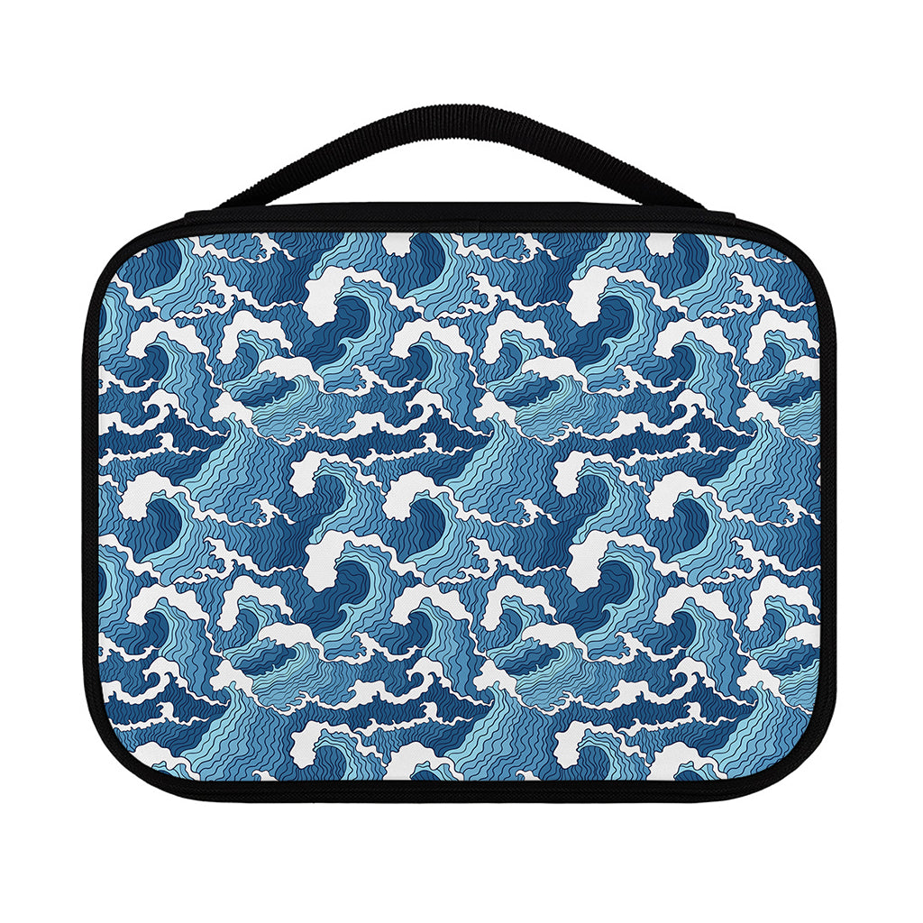 Blue Japanese Wave Pattern Print Classic Bible Case