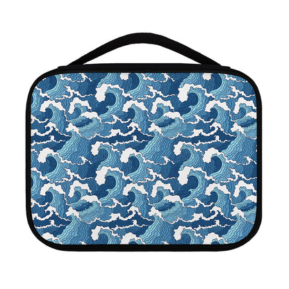 Blue Japanese Wave Pattern Print Classic Bible Case