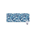 Blue Japanese Wave Pattern Print Extended Mouse Pad