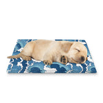 Blue Japanese Wave Pattern Print Pet Cooling Mat Cover
