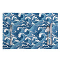 Blue Japanese Wave Pattern Print Placemat