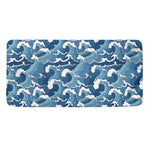 Blue Japanese Wave Pattern Print Towel
