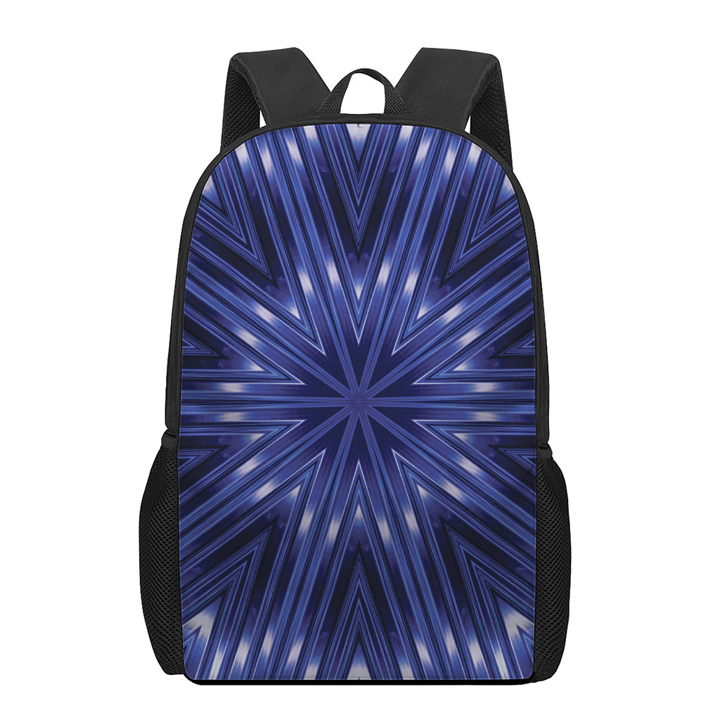Blue Kaleidoscope Print 17 Inch Backpack