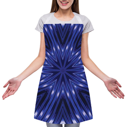 Blue Kaleidoscope Print Adjustable Apron