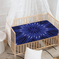 Blue Kaleidoscope Print Baby Crib Sheet