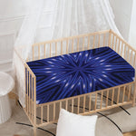Blue Kaleidoscope Print Baby Crib Sheet