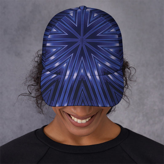 Blue Kaleidoscope Print Baseball Cap