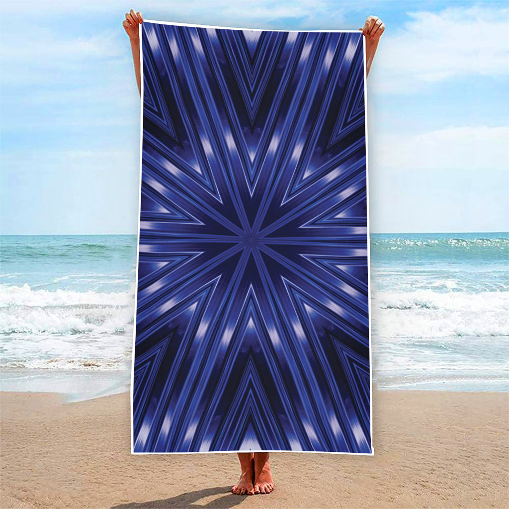 Blue Kaleidoscope Print Beach Towel