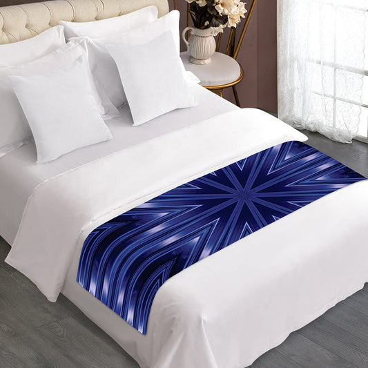 Blue Kaleidoscope Print Bed Runner