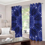 Blue Kaleidoscope Print Blackout Grommet Curtains