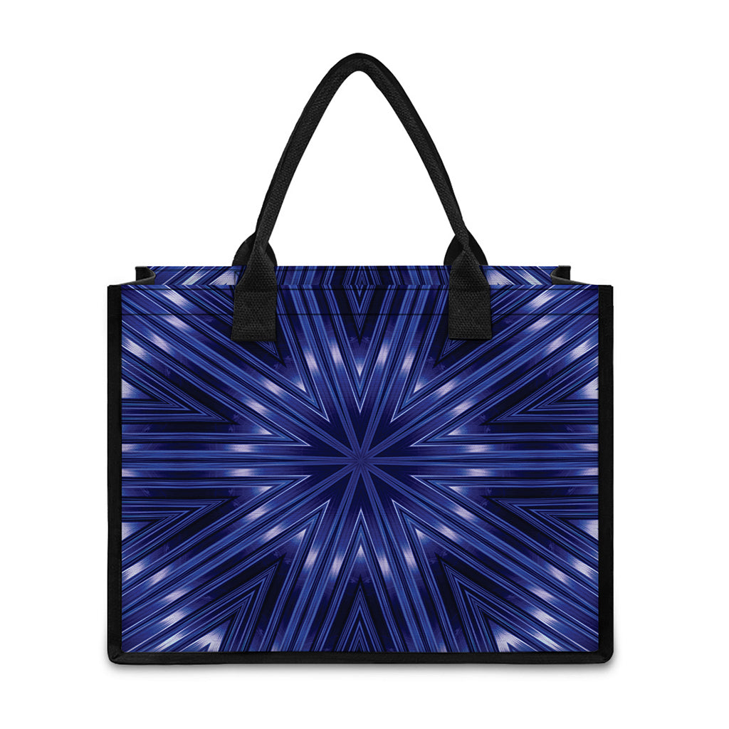 Blue Kaleidoscope Print Canvas Tote Bag