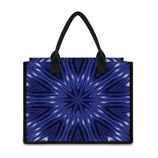 Blue Kaleidoscope Print Canvas Tote Bag