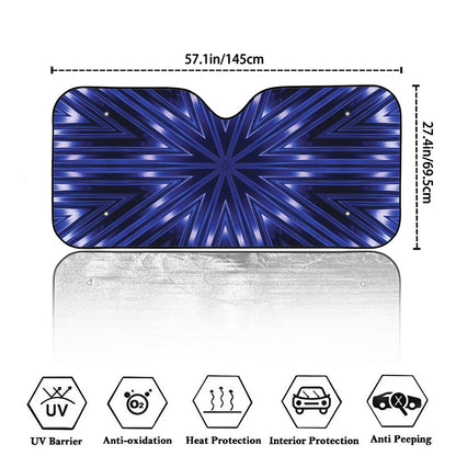 Blue Kaleidoscope Print Car Windshield Sun Shade