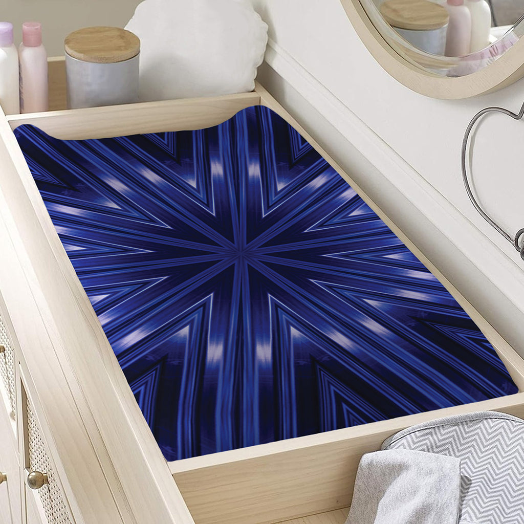 Blue Kaleidoscope Print Changing Pad Cover