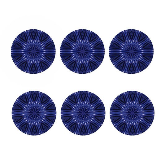 Blue Kaleidoscope Print Coaster Set
