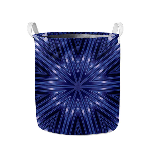 Blue Kaleidoscope Print Collapsible Laundry Basket