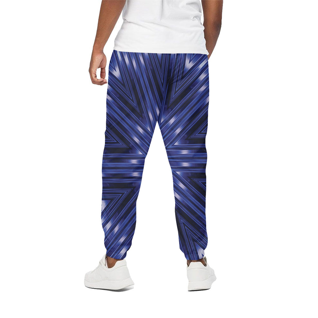 Blue Kaleidoscope Print Cotton Pants
