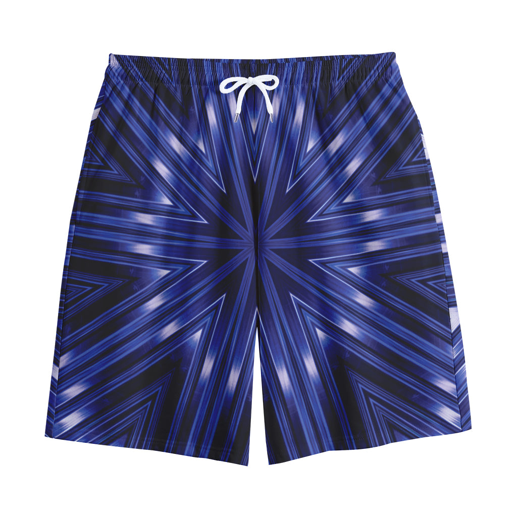 Blue Kaleidoscope Print Cotton Shorts