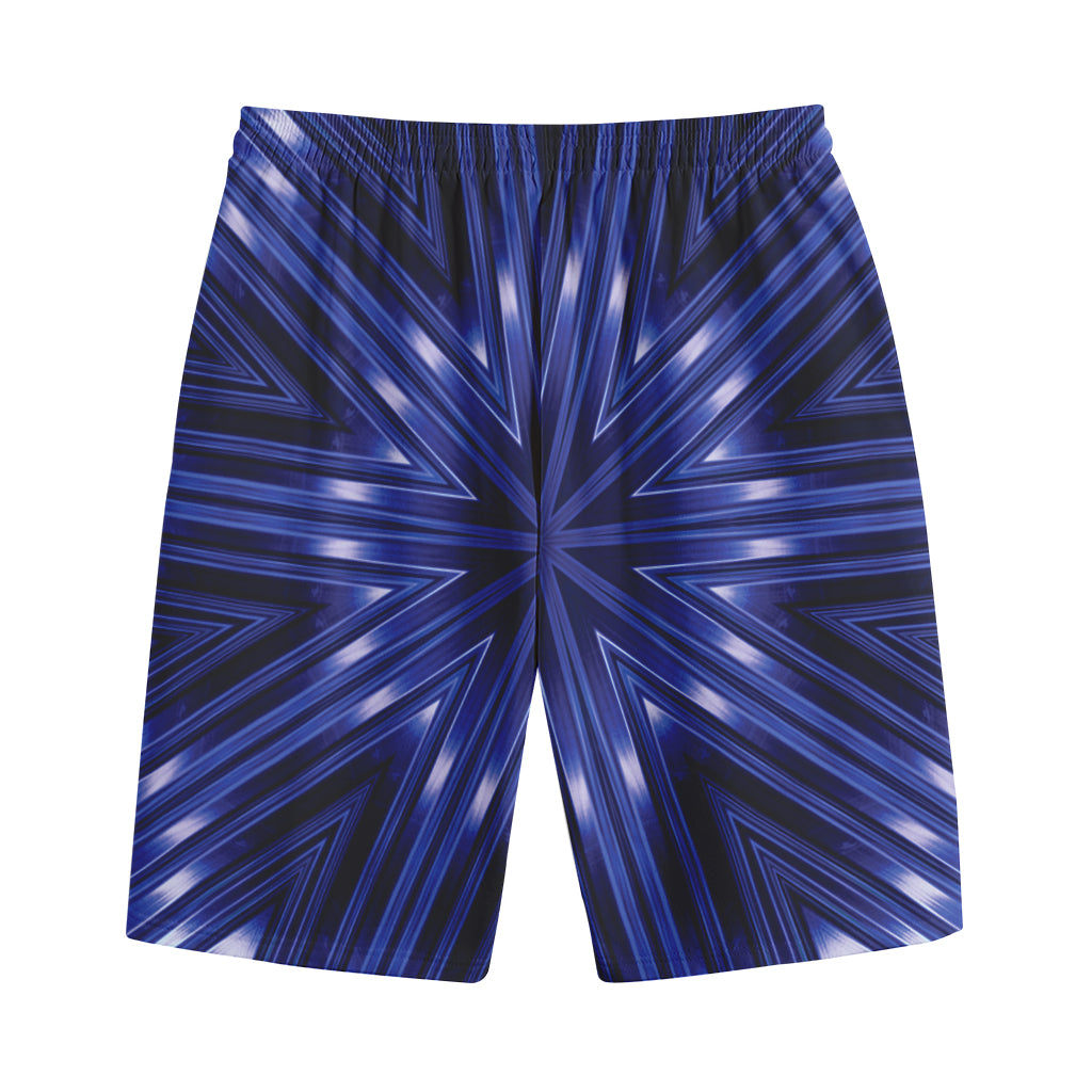 Blue Kaleidoscope Print Cotton Shorts