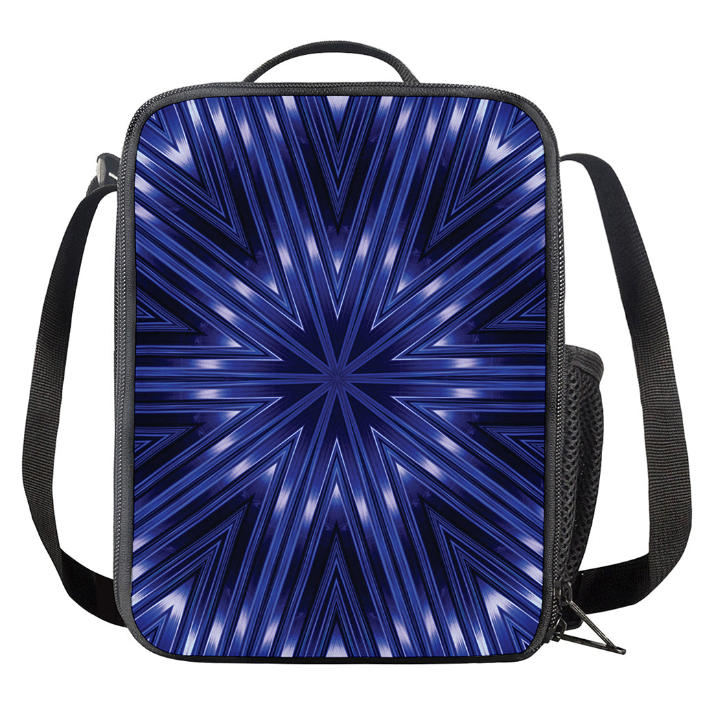 Blue Kaleidoscope Print Crossbody Lunch Bag