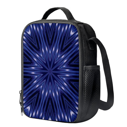 Blue Kaleidoscope Print Crossbody Lunch Bag