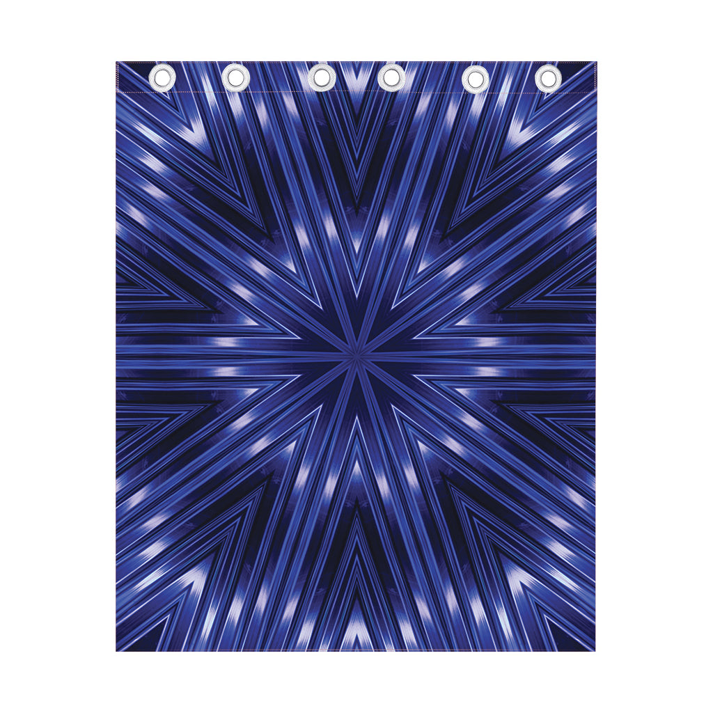 Blue Kaleidoscope Print Curtain